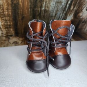 American Girl Josefina's RIDING BOOTS Brown Two Tone Lace Up for 18" Dolls EUC